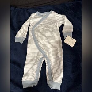 Little planet by Carter’s Striped Blue and White Baby Footless Sleeper NWT